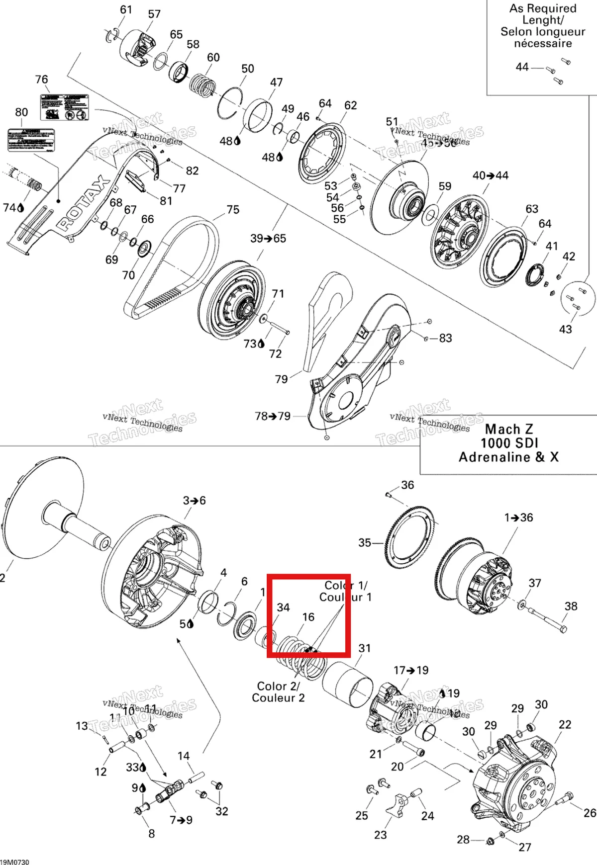 Деталь 415074800 на схеме узла 2007 Ski-Doo MACH Z Adrenaline Pulley System