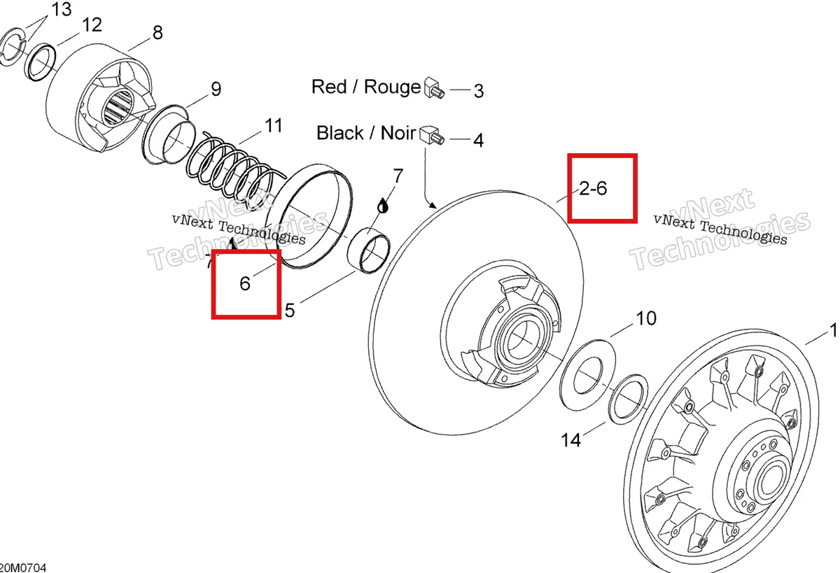 Деталь 415092700 (Деталь Bushing. Ranger 550) на схеме узла 2007 Ski-Doo Skandic LT 440F Driven Pulley