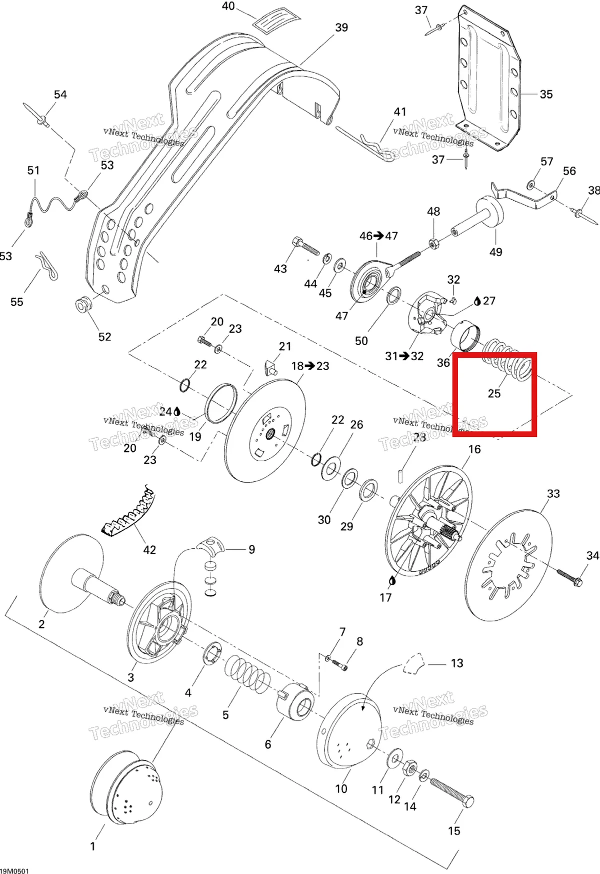 Деталь 415094300 на схеме узла 2005 Ski-Doo Tundra R Pulley System