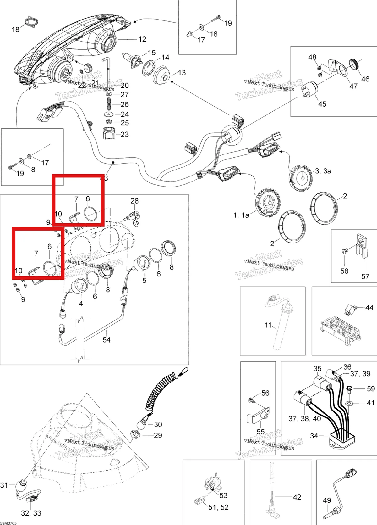 Деталь 415099800 (Деталь Case Holder) на схеме узла 2007 Ski-Doo Expedition TUV 600 H.O. SDI Electrical Accessories