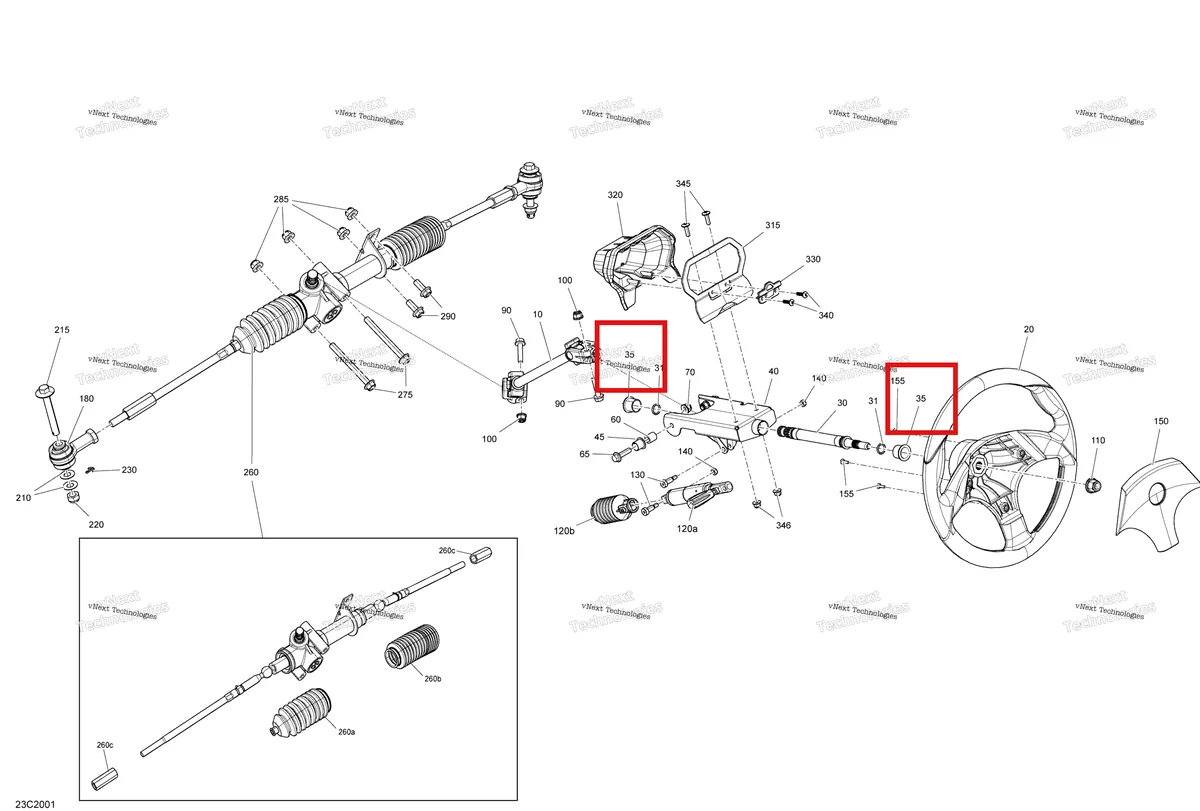 Деталь 415108000 на схеме узла 2020 Can-Am Commander 800R EFI Steering - Std