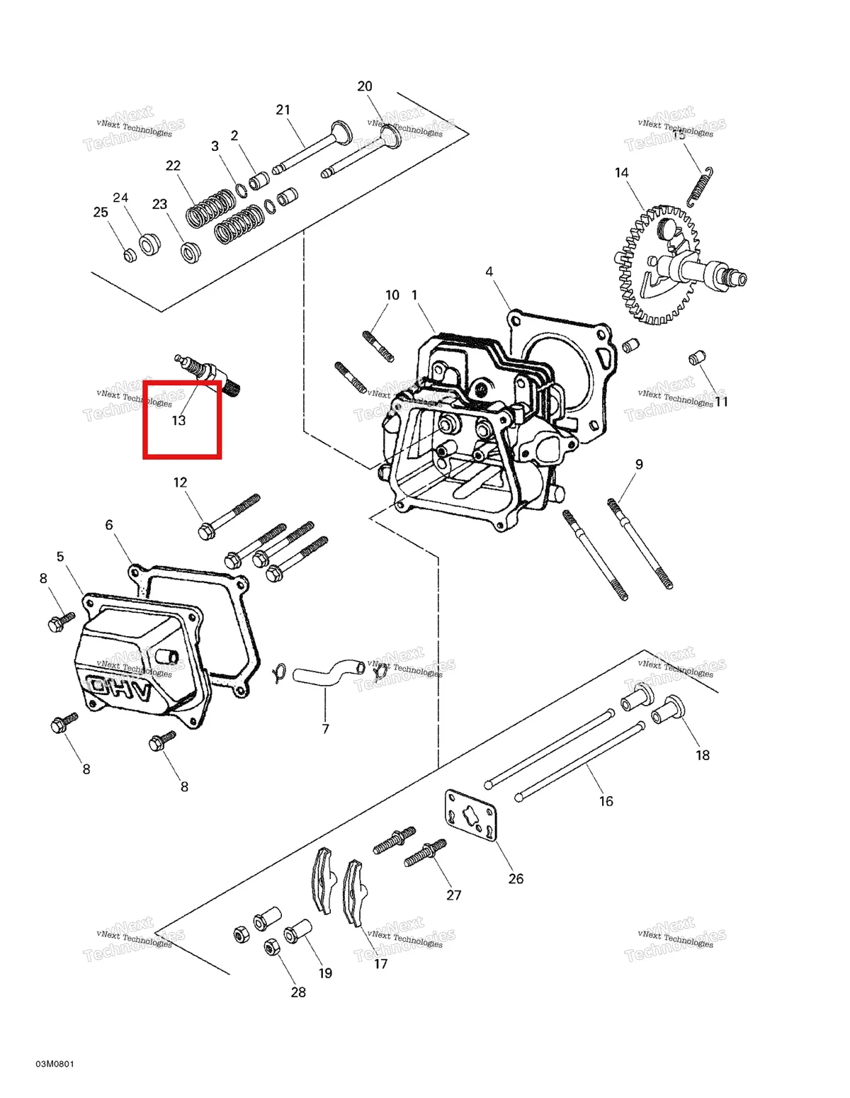 Деталь 415127693 на схеме узла 2008 Ski-Doo Mini Z Cylinder Head