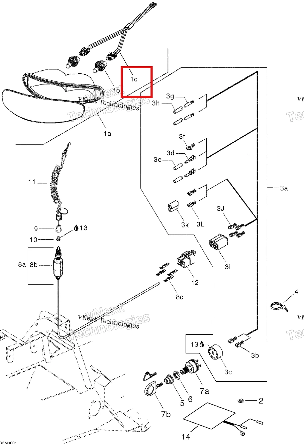 Деталь 415128618 на схеме узла 2008 Ski-Doo Mini Z Electrical System