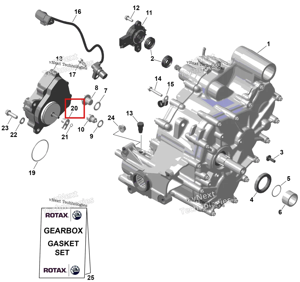 Деталь 415129175 на схеме узла 2026 Can-Am RENEGADE - 4X4 - XMR - 1000R EFI - 5UTA - Hyper Silver Rotax - Gearbox