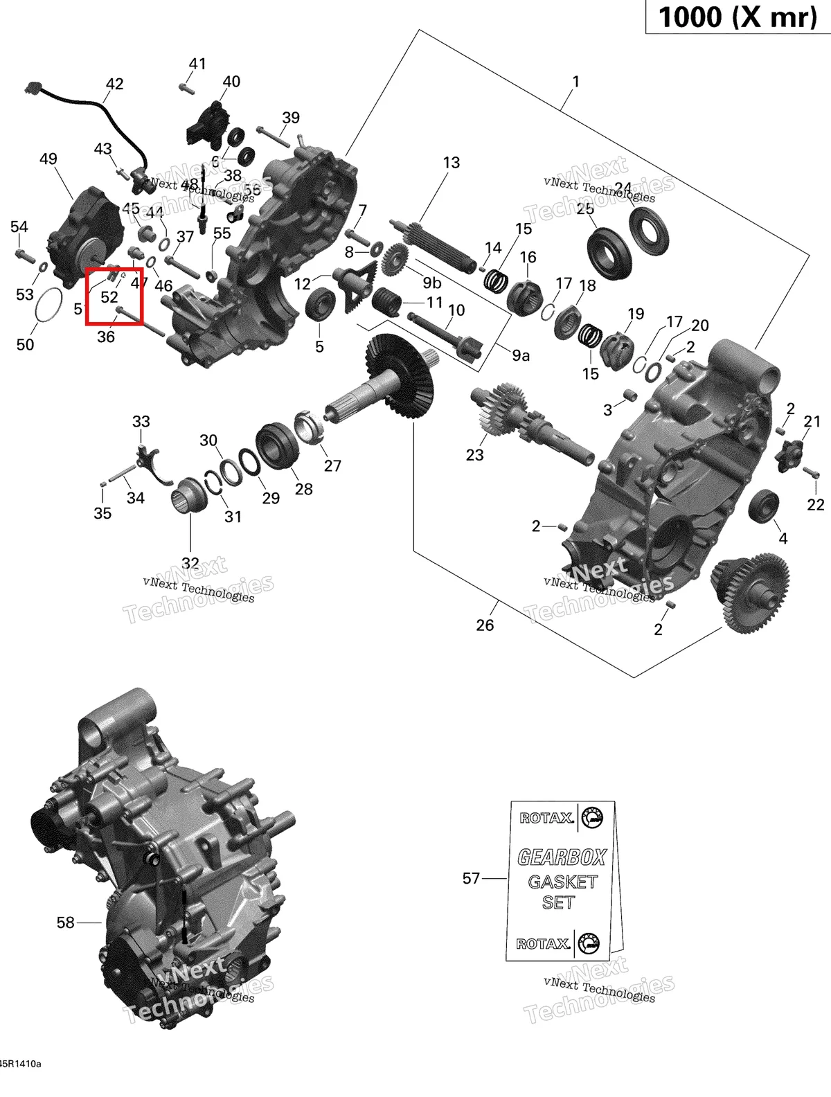 Деталь 415129176 (Стопорное кольцо Can-Am Outlander MAX 800 XT (2008) (415129176)) на схеме узла 2014 Can-Am OUTLANDER 1000EFI XMR Gear Box 1