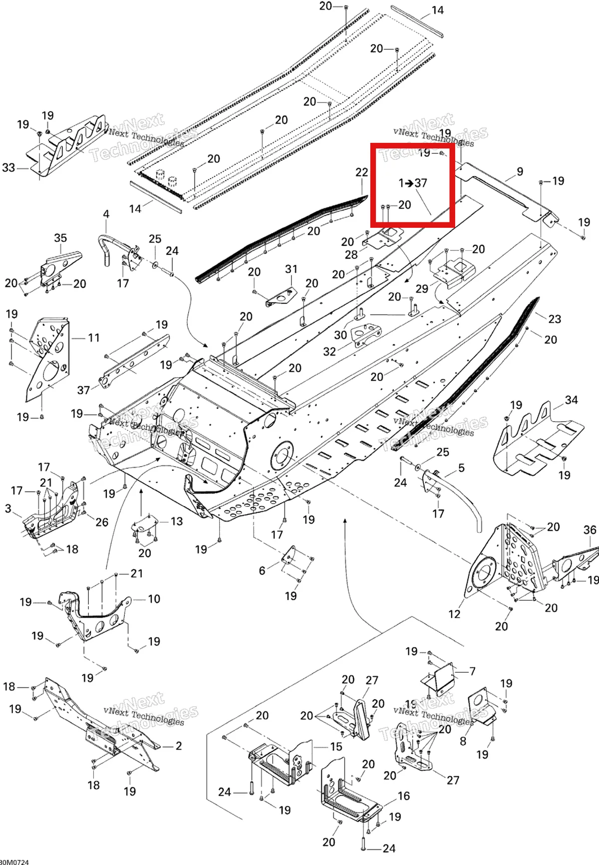 Деталь 415129234 на схеме узла 2007 Ski-Doo MX Z XRS 600 HO SDI Frame
