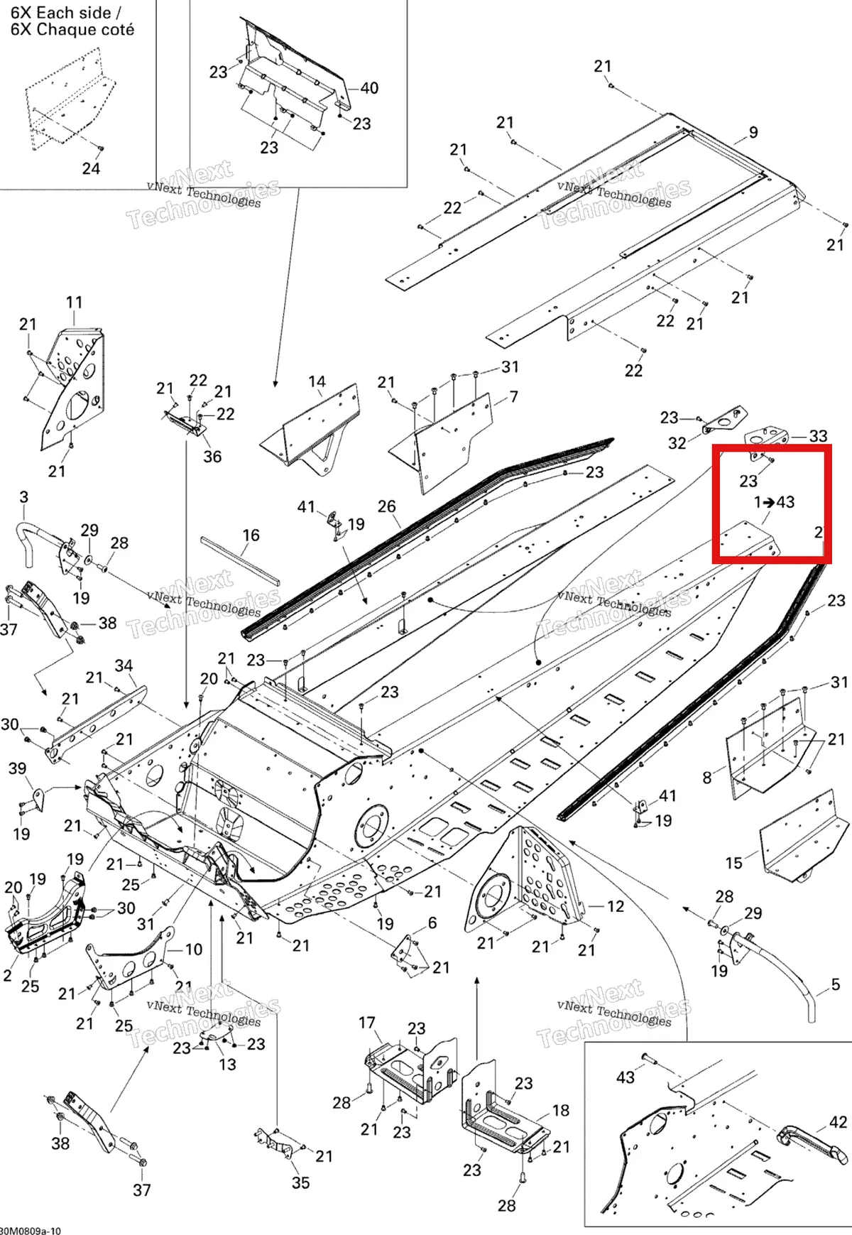 Деталь 415129296 на схеме узла 2008 Ski-Doo Skandic Tundra LT V-800 Frame