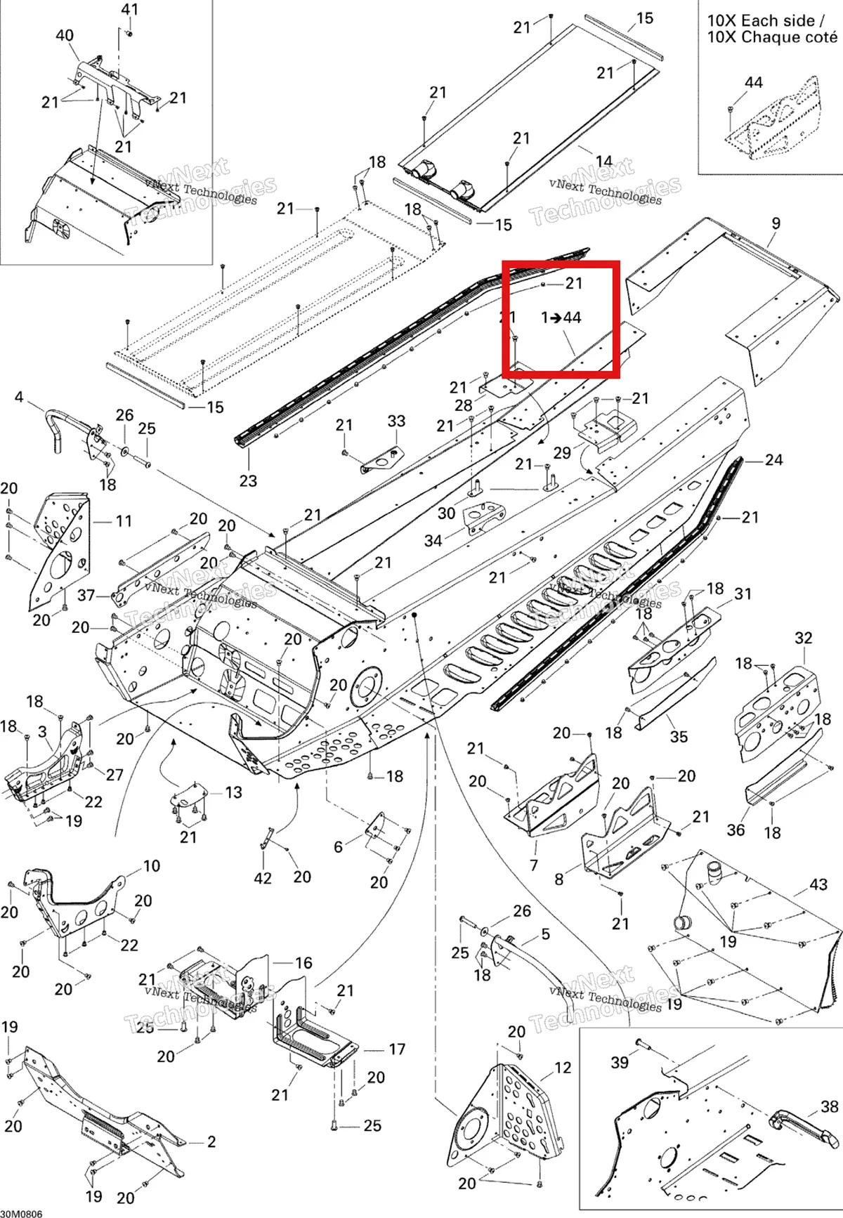 Деталь 415129315 на схеме узла 2008 Ski-Doo Summit Adrenaline 600HO SDI Frame