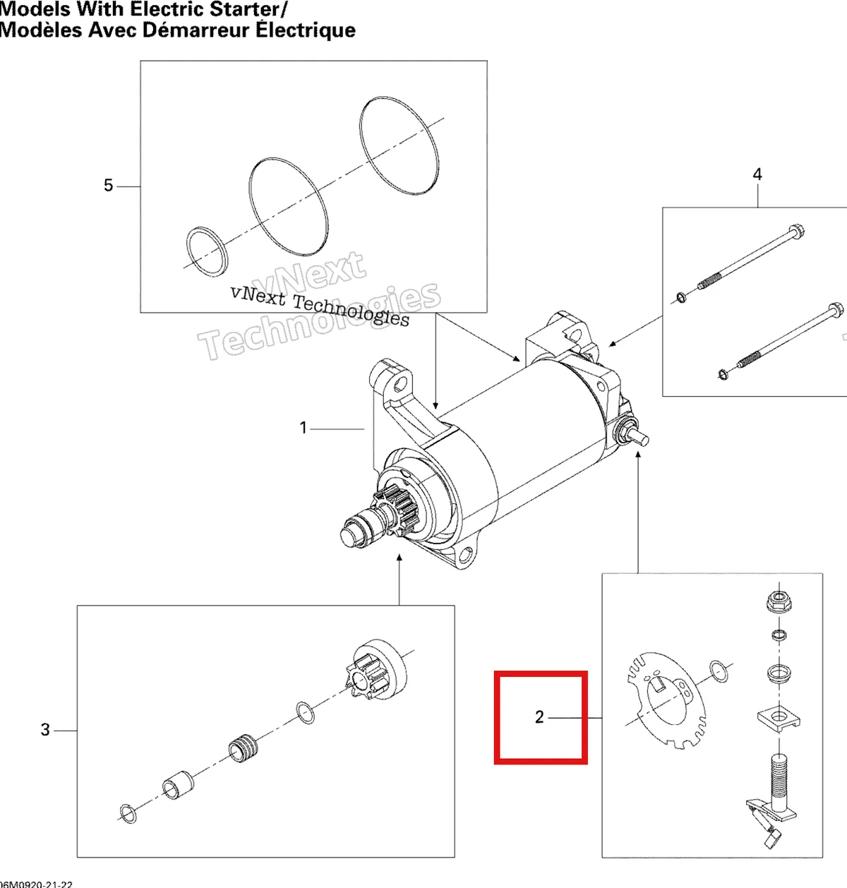 Деталь 415129335 (Деталь Brush Kit) на схеме узла 2009 Ski-Doo GSX Fan Electric Starter