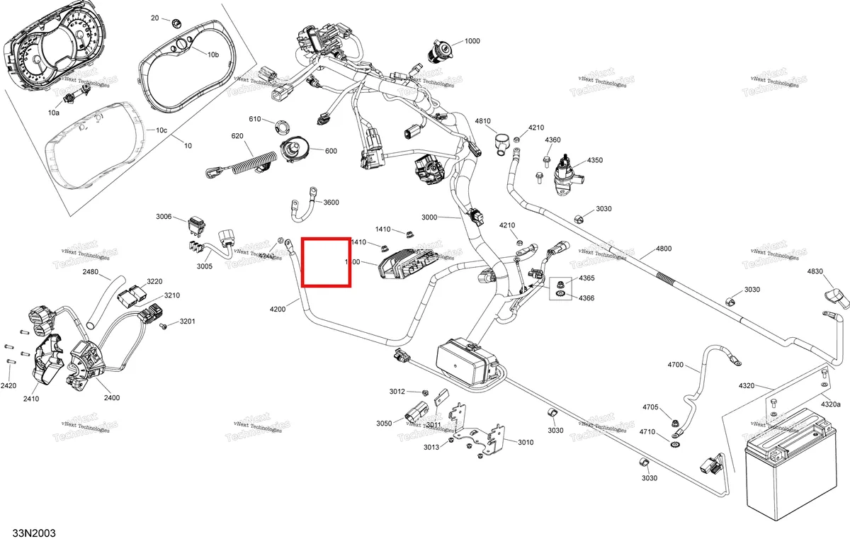 Деталь 415129349 (Линза) на схеме узла 2020 Ski-Doo EXPEDITION SWT 900 ACE Electric - System