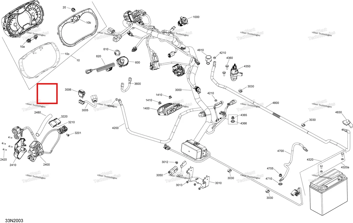 Деталь 415129355 (Кнопка) на схеме узла 2020 Ski-Doo EXPEDITION SWT 900 ACE Electric - System