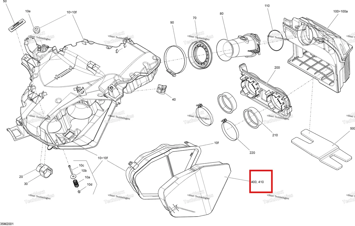Деталь 415129376 (Деталь Filter Cover. Ntc_racing) на схеме узла 2020 Ski-Doo SUMMIT 600 CARB Engine - Air Intake