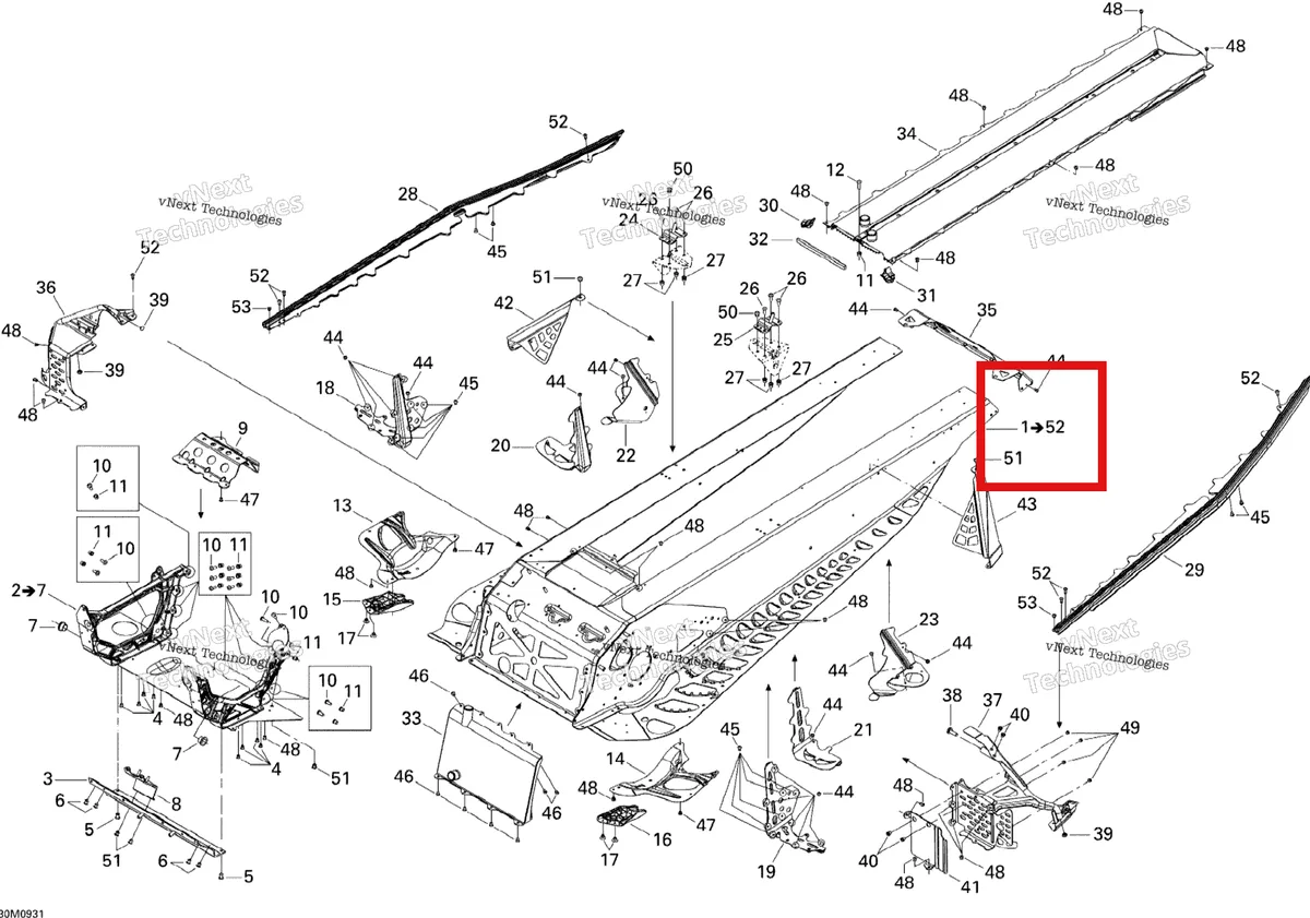Деталь 415129390 на схеме узла 2009 Ski-Doo MX Z X 600RS Frame