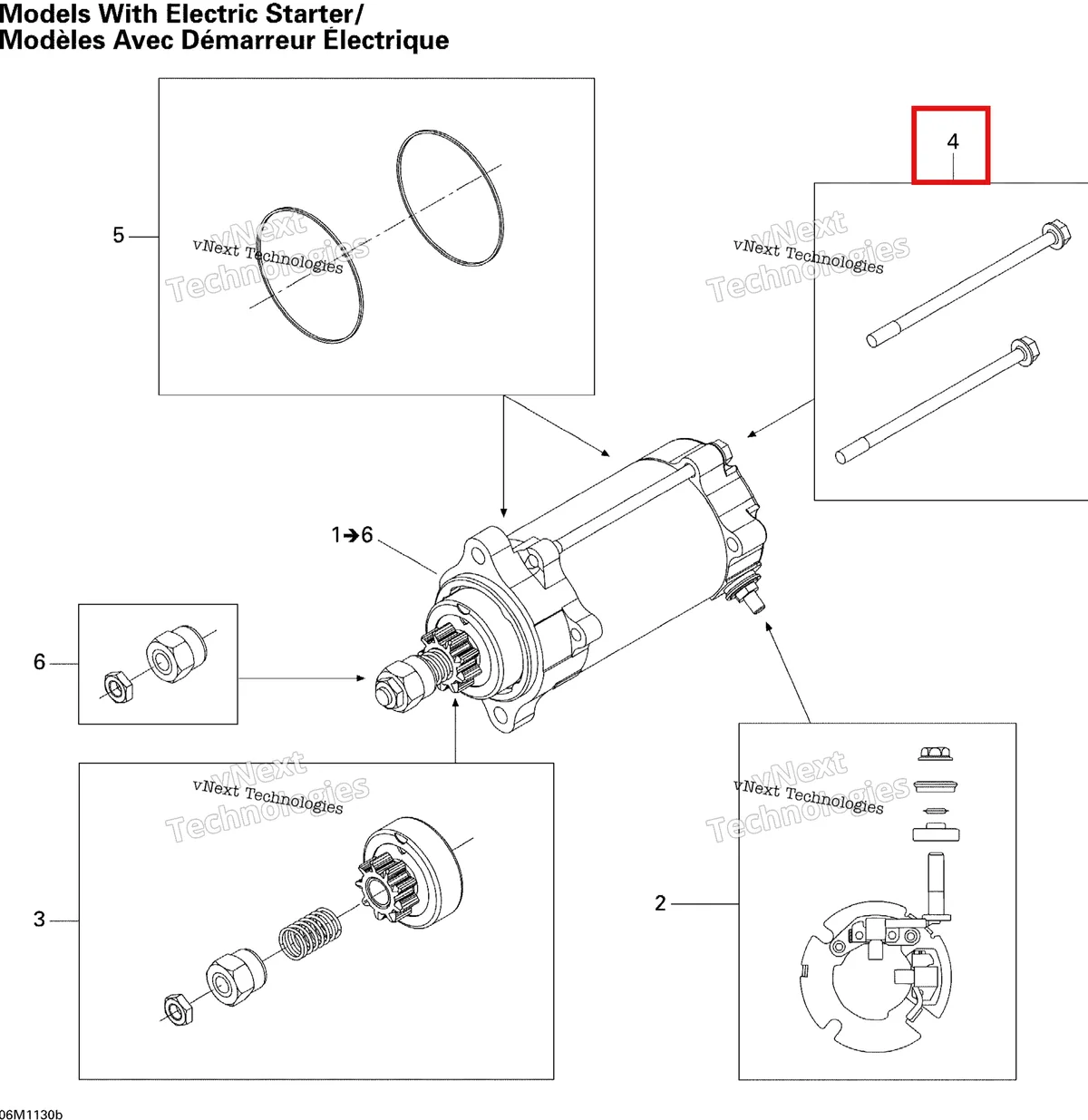 Деталь 415129454 (Деталь Bolt Kit) на схеме узла 2011 Ski-Doo Grand Touring Sport 550F XP-FAN Electric Starter North America