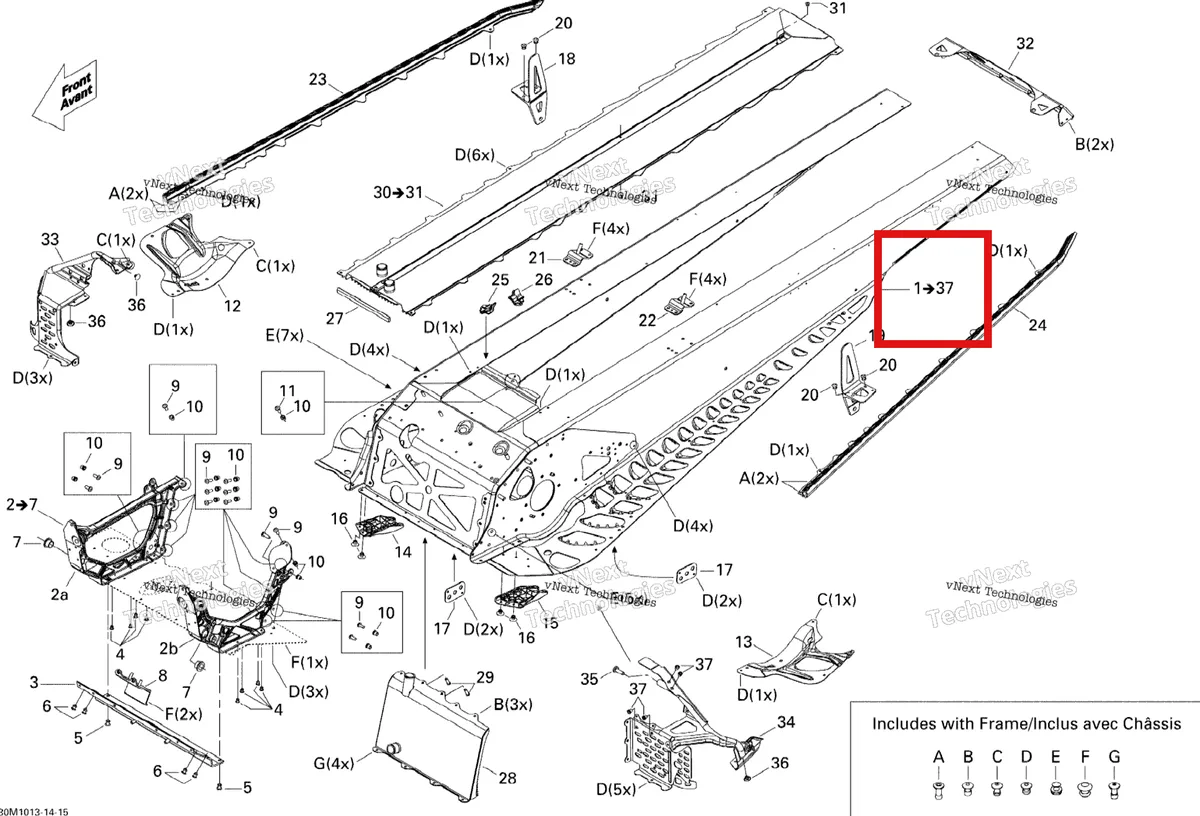Деталь 415129465 на схеме узла 2010 Ski-Doo Summit Everest 600HO ETEC Frame