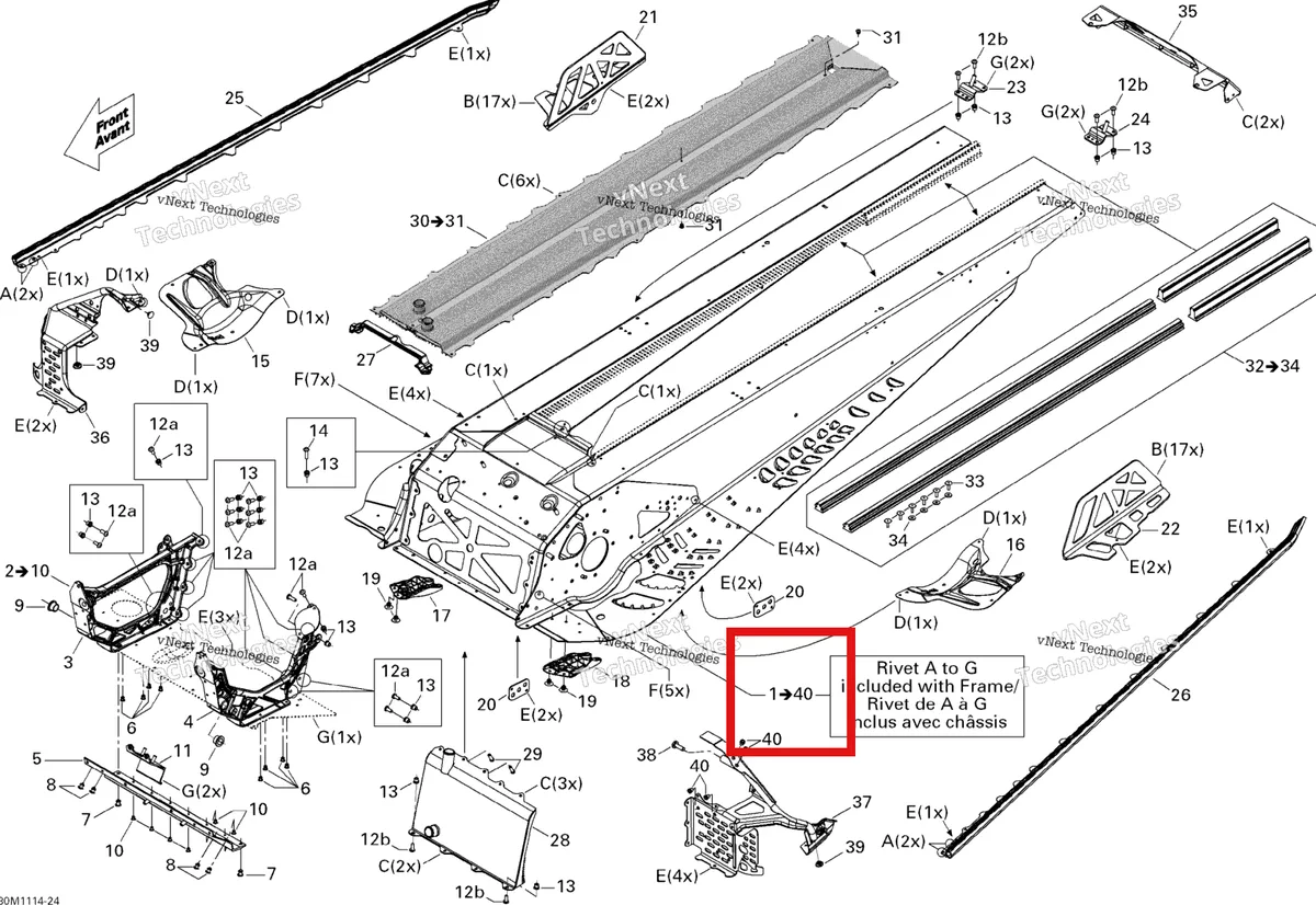 Деталь 415129575 на схеме узла 2011 Ski-Doo Grand Touring Sport 600 XP Frame