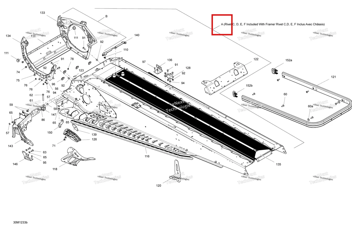 Деталь 415129650 на схеме узла 2012 Ski-Doo Expedition Sport 600ACE LFF Frame