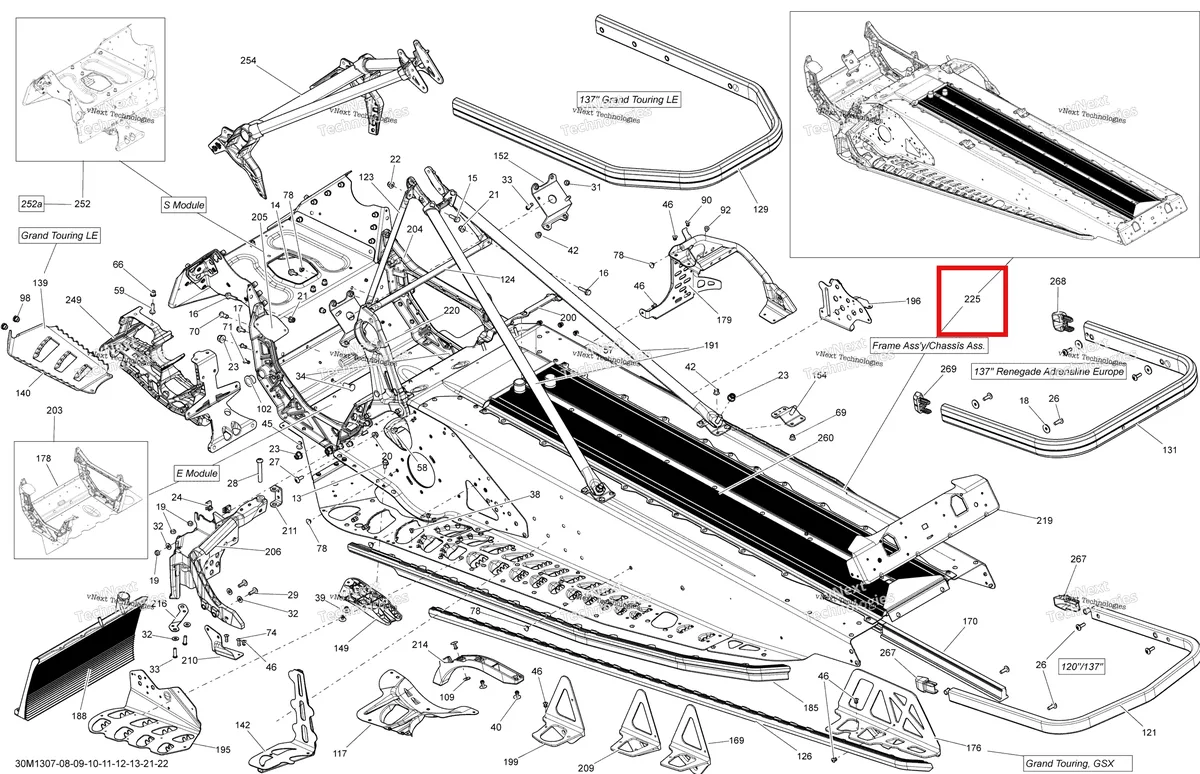 Деталь 415129738 на схеме узла 2013 Ski-Doo RENEGADE BACK COUNTRY 800RE XP Frame