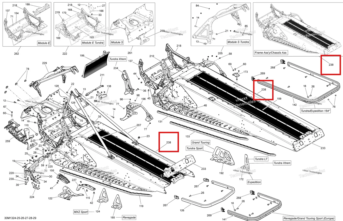 Деталь 415129761 на схеме узла 2013 Ski-Doo TUNDRA XTREME 600HOE XP Frame