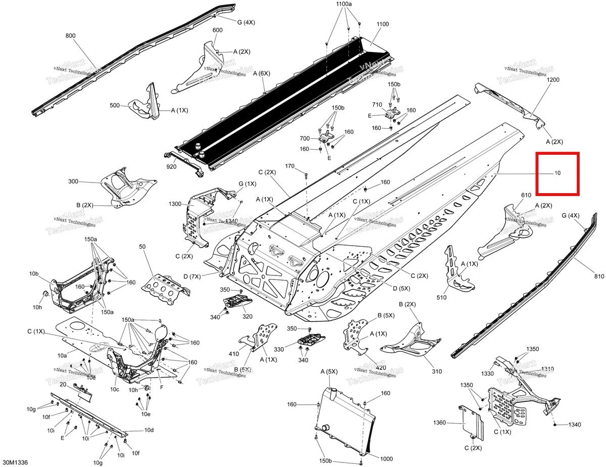 Деталь 415129782 на схеме узла 2013 Ski-Doo MXZ X 600RS XP Frame