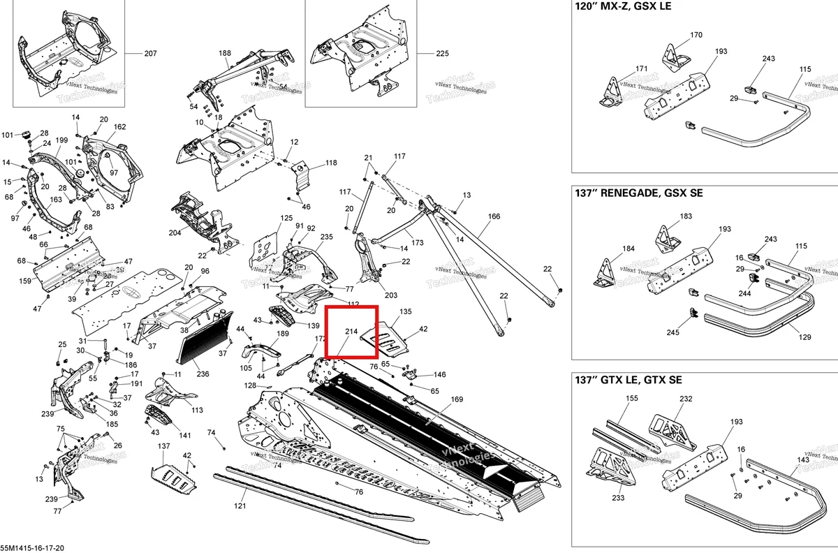 Деталь 415129815 на схеме узла 2014 Ski-Doo RENEGADE X 12004TEC XR Frame And Components