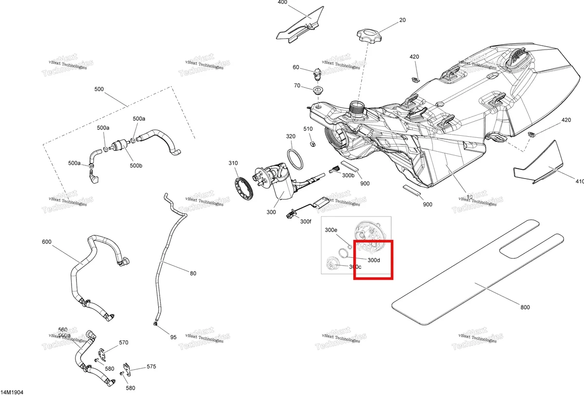 Деталь 415129822 (Кольцо) на схеме узла 2020 Ski-Doo TUNDRA 600HO E-TEC Engine - Fuel