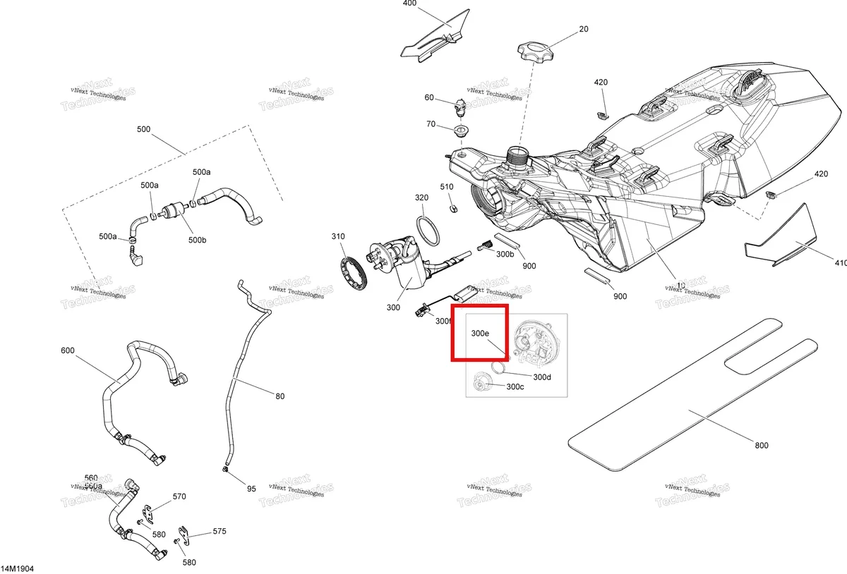 Деталь 415129823 (Кольцо) на схеме узла 2020 Ski-Doo TUNDRA 600HO E-TEC Engine - Fuel