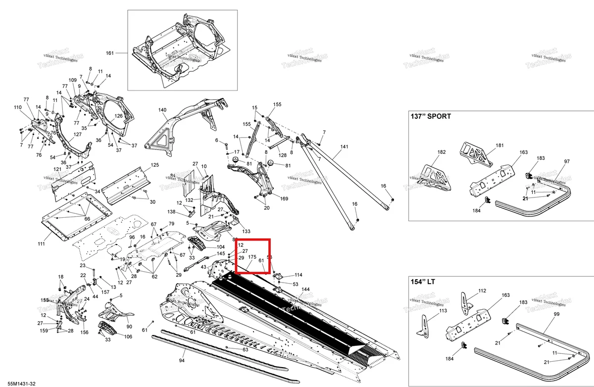 Деталь 415129824 на схеме узла 2014 Ski-Doo TUNDRA SPORT 600ACE XU Frame And Components