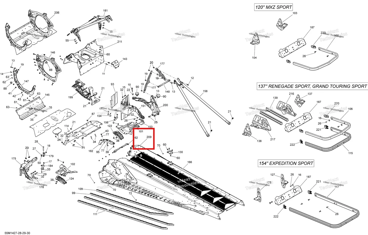Деталь 415129827 на схеме узла 2014 Ski-Doo RENEGADE SPORT 600ACE XP Frame And Components