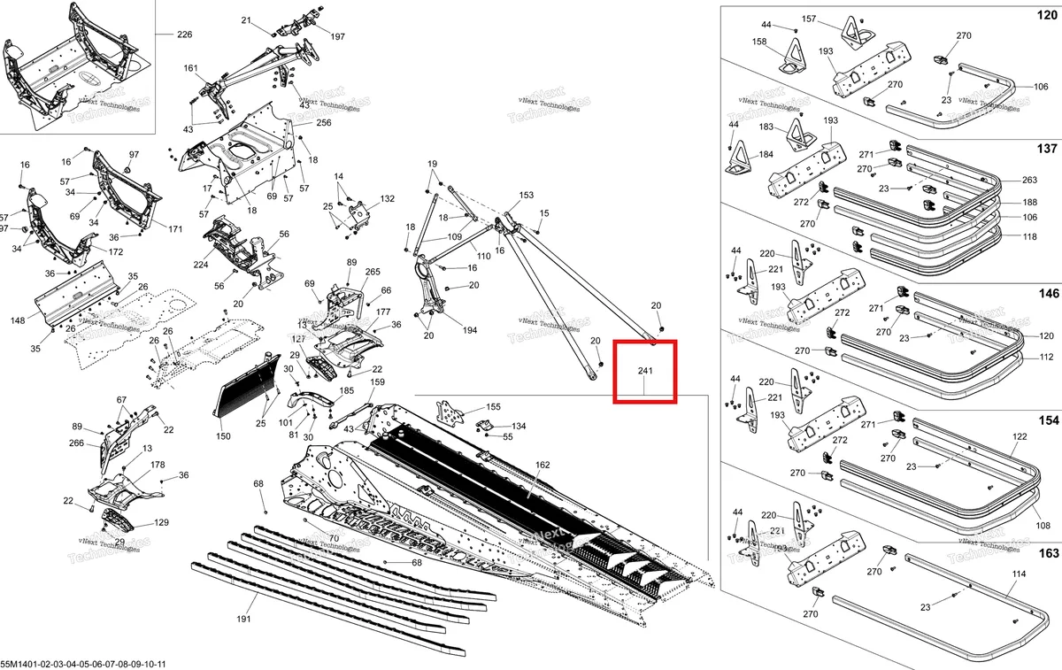 Деталь 415129837 на схеме узла 2014 Ski-Doo SUMMIT X 800RE XM 146 Frame And Components