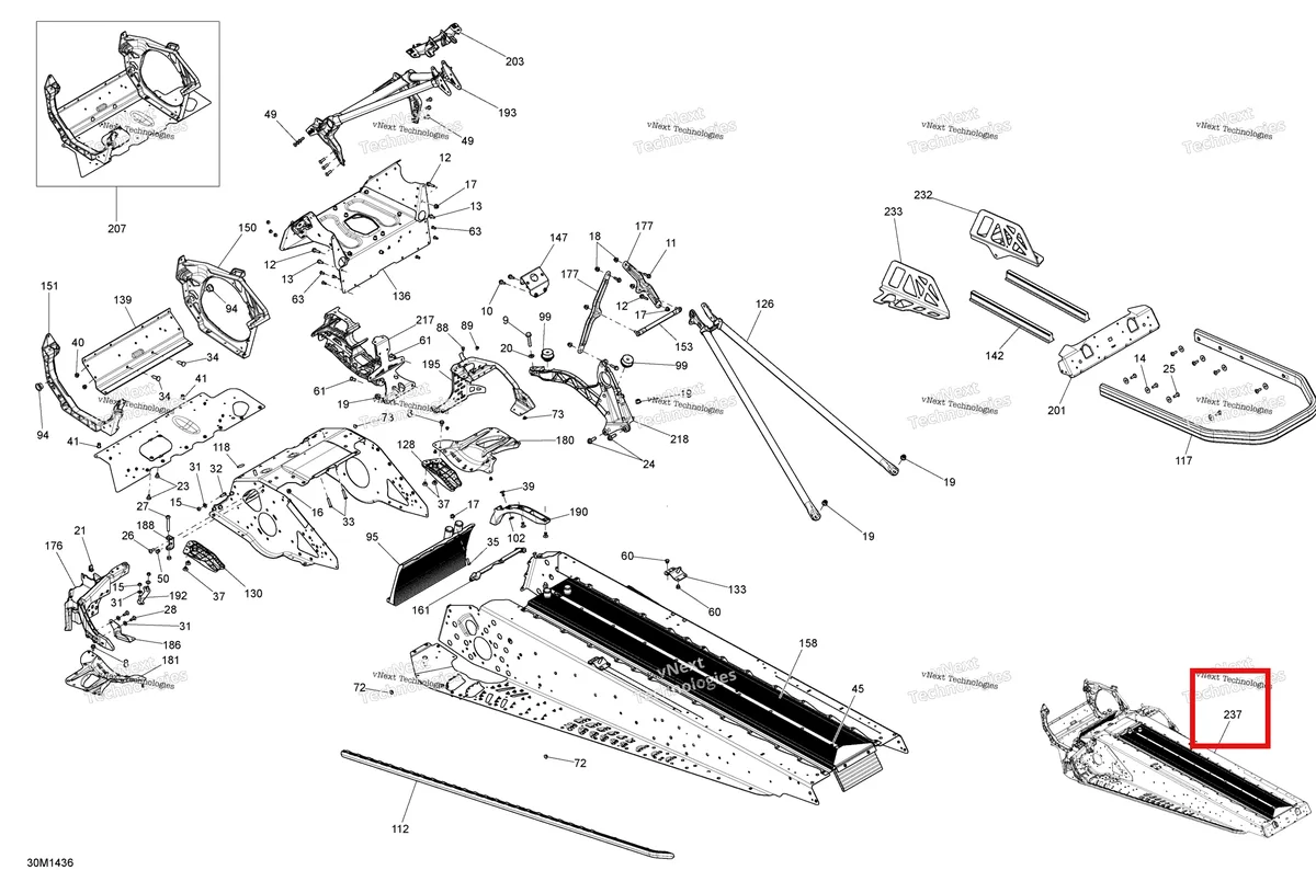 Деталь 415129842 на схеме узла 2014 Ski-Doo GRAND TOURING LE 900 ACE XR Frame