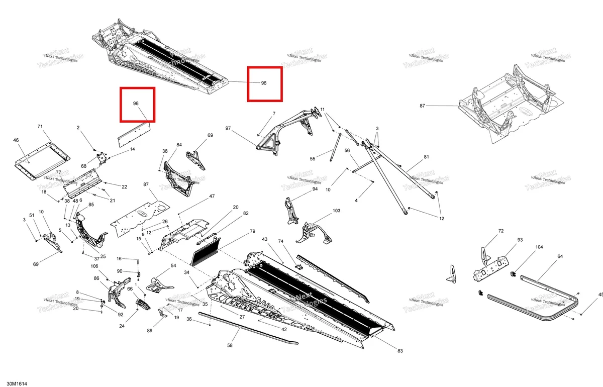 Деталь 415129873 на схеме узла 2016 Ski-Doo TUNDRA - XTREME Frame