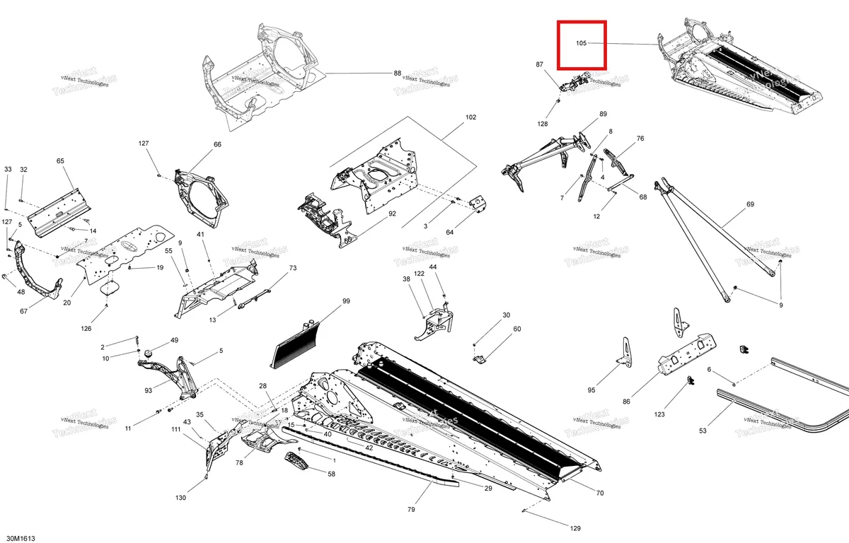 Деталь 415129939 на схеме узла 2016 Ski-Doo EXPEDITION - SPORT 4-STROKE Frame