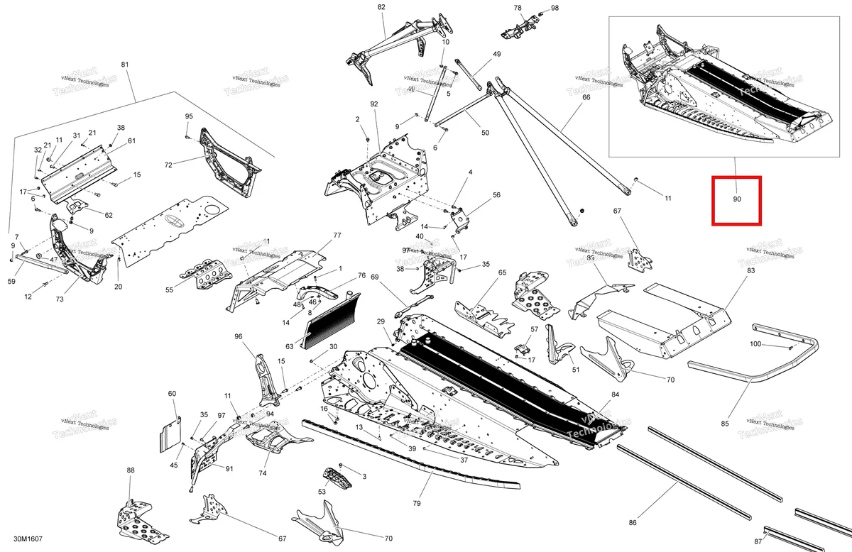 Деталь 415129959 на схеме узла 2016 Ski-Doo MXZ 600 RS Frame