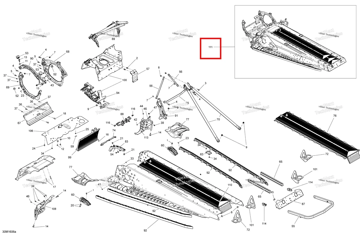 Деталь 415130019 на схеме узла 2016 Ski-Doo MXZ - 4-STROKE Frame - 1200 4-Tec