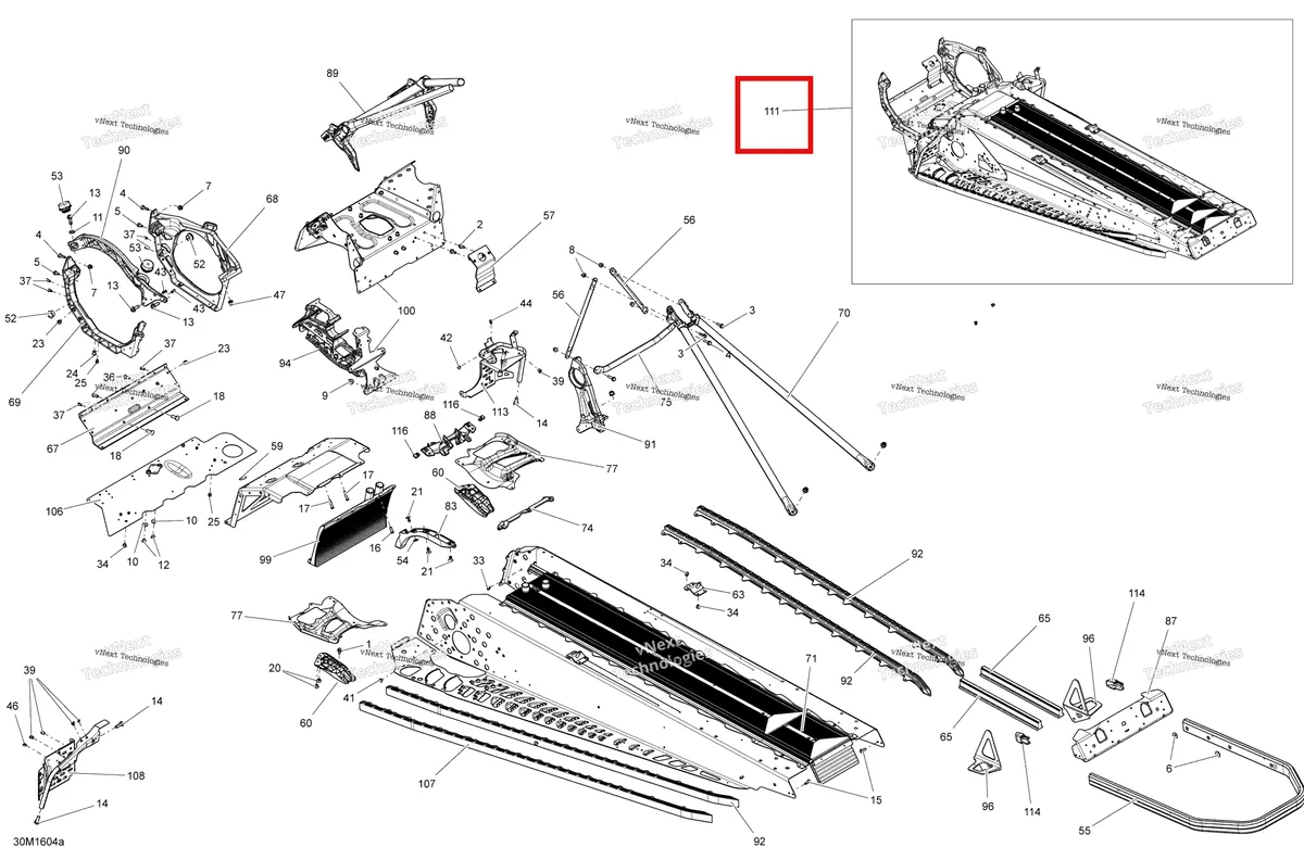 Деталь 415130020 на схеме узла 2016 Ski-Doo RENEGADE - 4-STROKE Frame - 1200 4-Tec