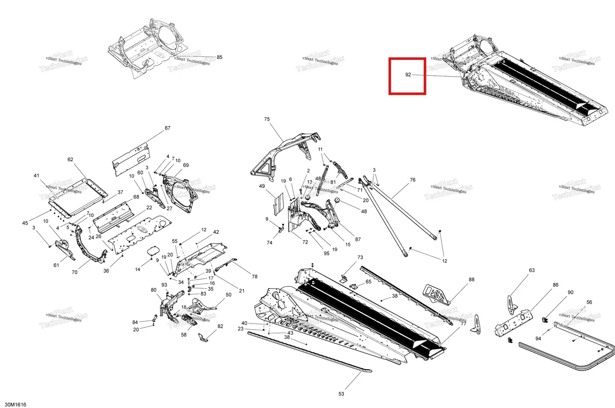Деталь 415130042 на схеме узла 2016 Ski-Doo TUNDRA - LT-SPORT 4-STROKE Frame