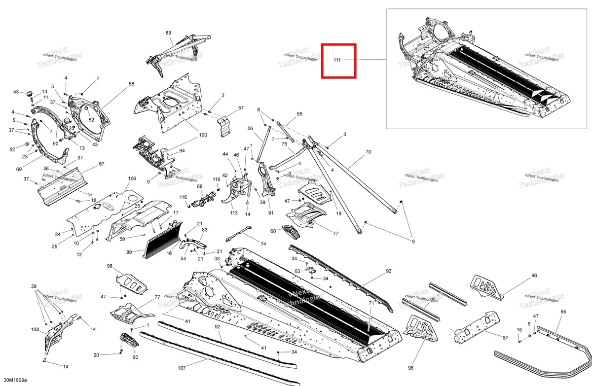 Деталь 415130060 на схеме узла 2016 Ski-Doo GRAND TOURING - 4-STROKE Frame - 1200 4-Tec