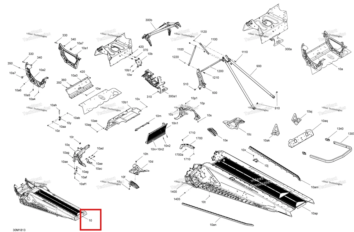 Деталь 415130085 на схеме узла 2018 Ski-Doo RENEGADE 600 CARB Frame Renegade - 600 Carb
