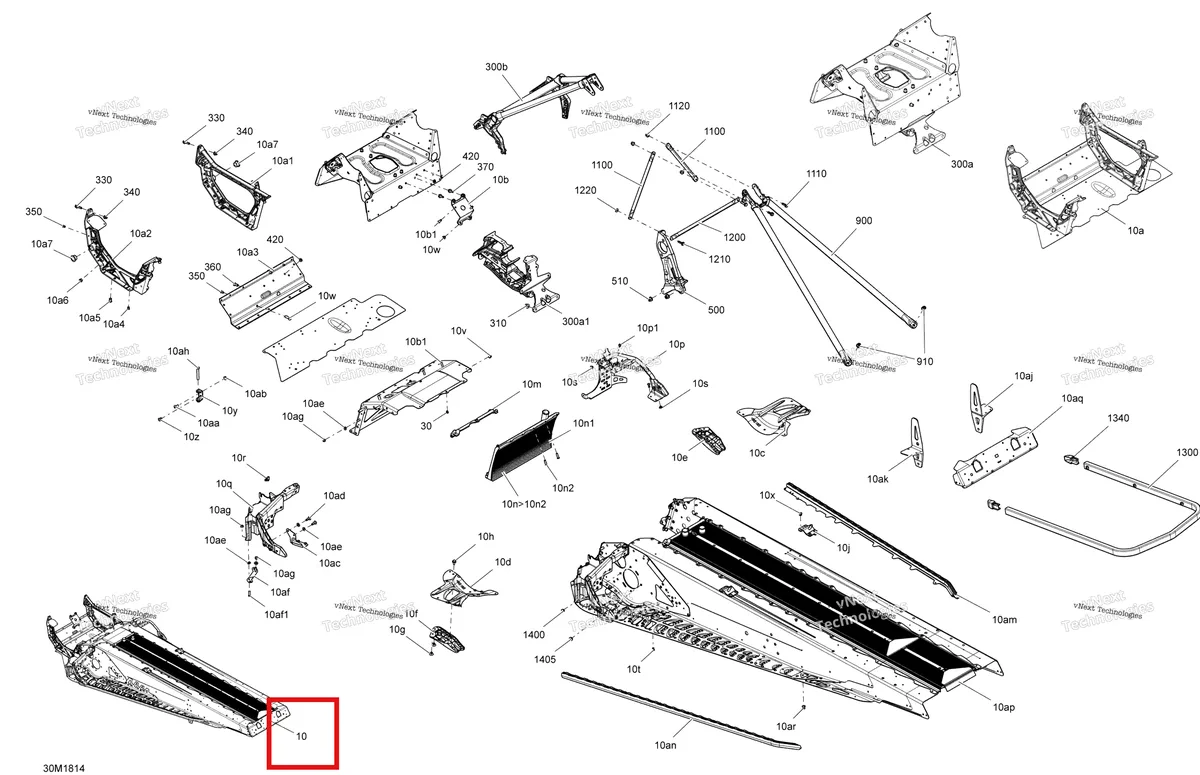 Деталь 415130086 на схеме узла 2018 Ski-Doo SUMMIT 600 CARB Frame Summit - 600 Carb