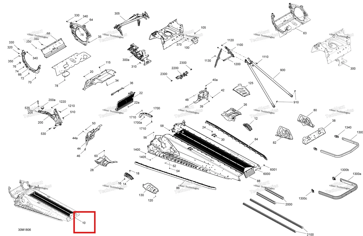 Деталь 415130100 на схеме узла 2018 Ski-Doo GRAND TOURING 900 AC Frame Grand Touring - 900 Ace