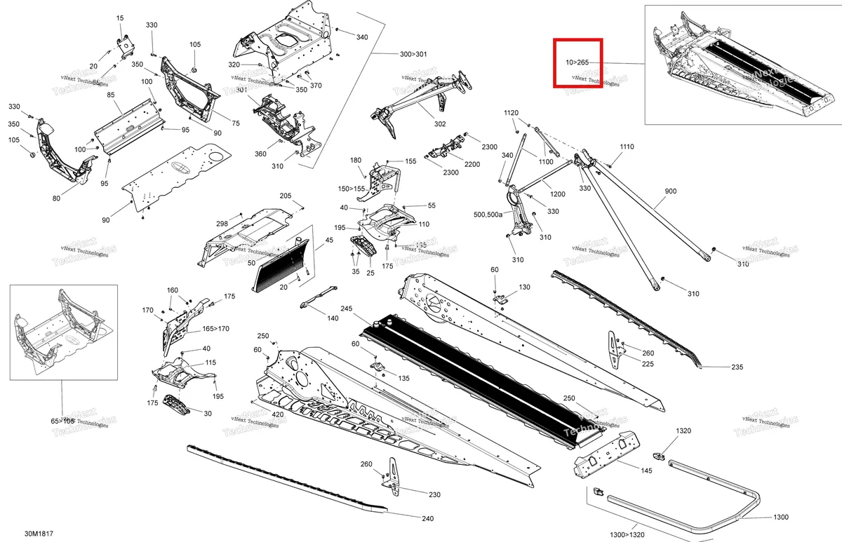 Деталь 415130134 на схеме узла 2018 Ski-Doo SUMMIT 600HO E-TEC Frame Summit - 600Ho E-Tec
