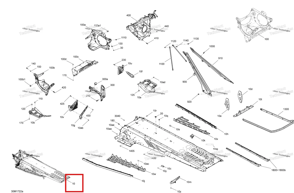 Деталь 415130150 на схеме узла 2017 Ski-Doo SUMMIT - 850 E-TEC Frame - Package X