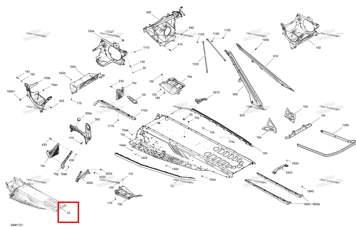 Деталь 415130151 на схеме узла 2017 Ski-Doo RENEGADE - 2-STROKE - 850 E-TEC Frame - All Models
