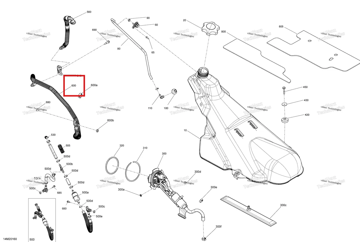 Деталь 415130221 на схеме узла 2020 Ski-Doo MXZ 600RS Engine - Fuel - Racing