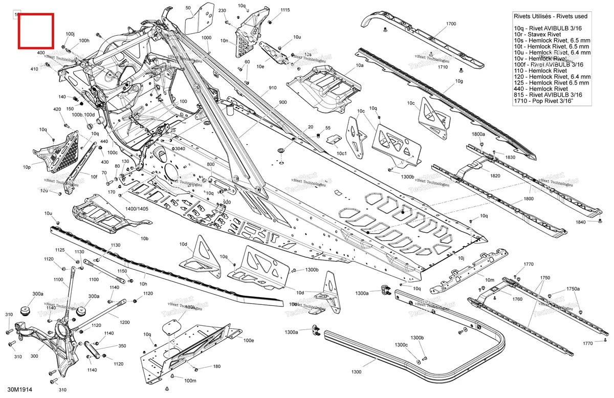 Деталь 415130226 на схеме узла 2019 Ski-Doo RENEGADE 600R E-TEC - ENDURO Frame - Package Enduro