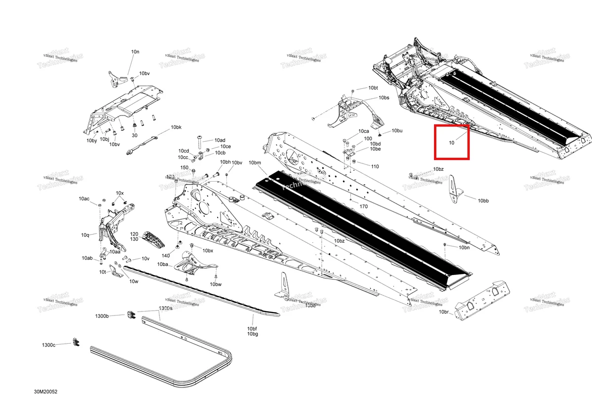 Деталь 415130261 на схеме узла 2020 Ski-Doo TUNDRA 600HO E-TEC Frame - Rear Section