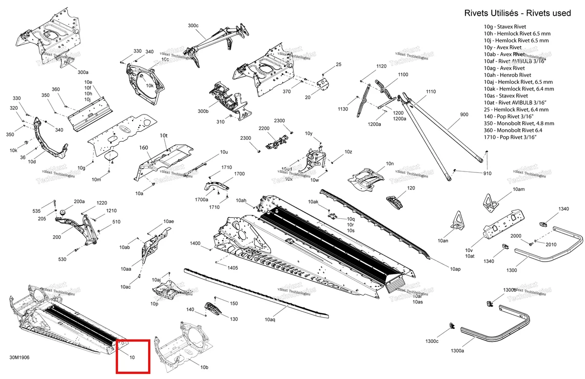 Деталь 415130264 на схеме узла 2019 Ski-Doo RENEGADE 600 ACE Frame - 600 Ace