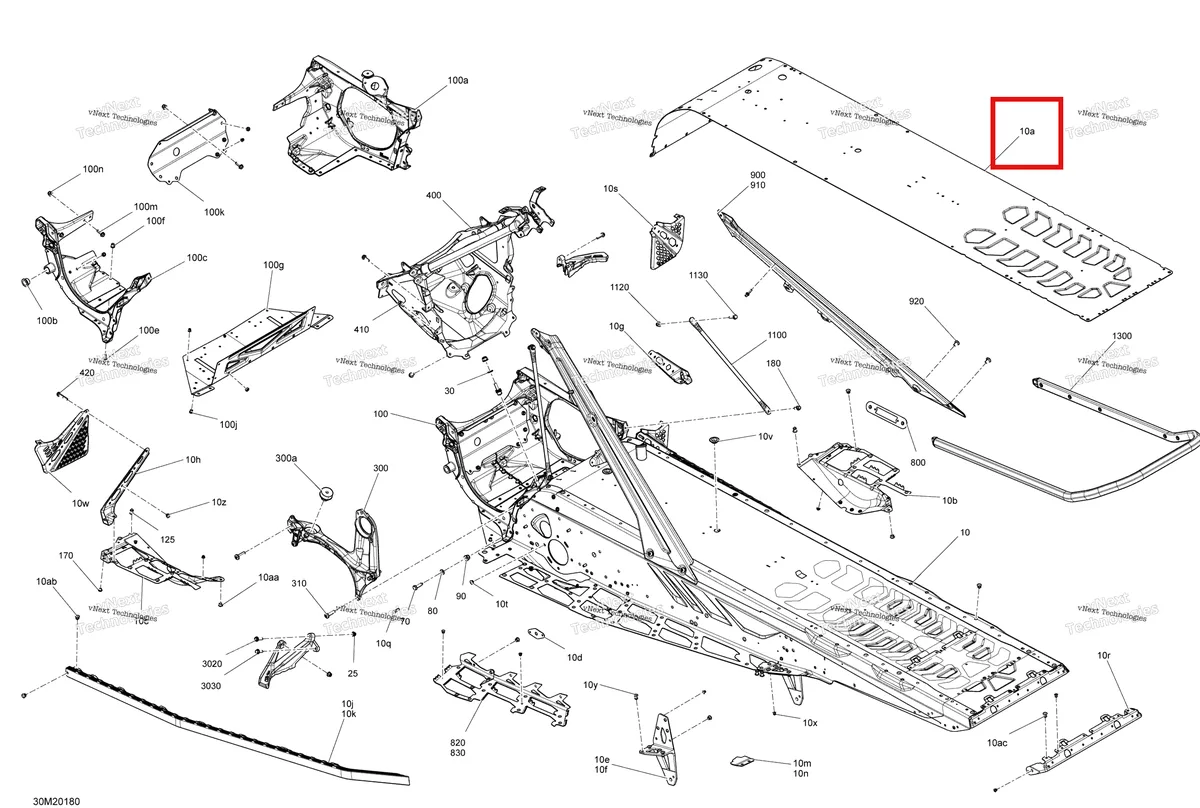 Деталь 415130287 на схеме узла 2020 Ski-Doo SUMMIT 600R E-TEC Frame - System - Sp