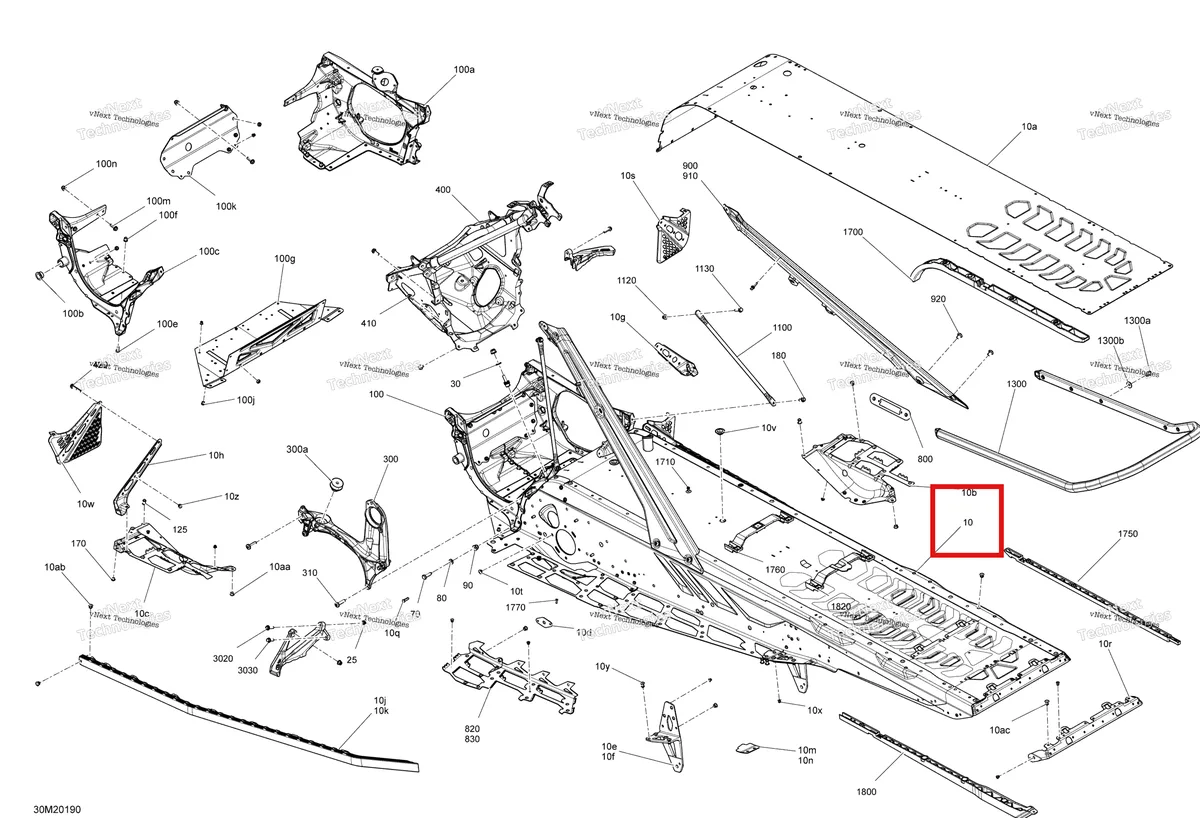 Деталь 415130299 на схеме узла 2020 Ski-Doo RENEGADE 850 E-TEC - XRS rMotion X Frame - System - Xrs